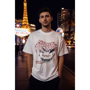 Allegory‎ Declaration of War Graphic T Shirt White Mens Size M